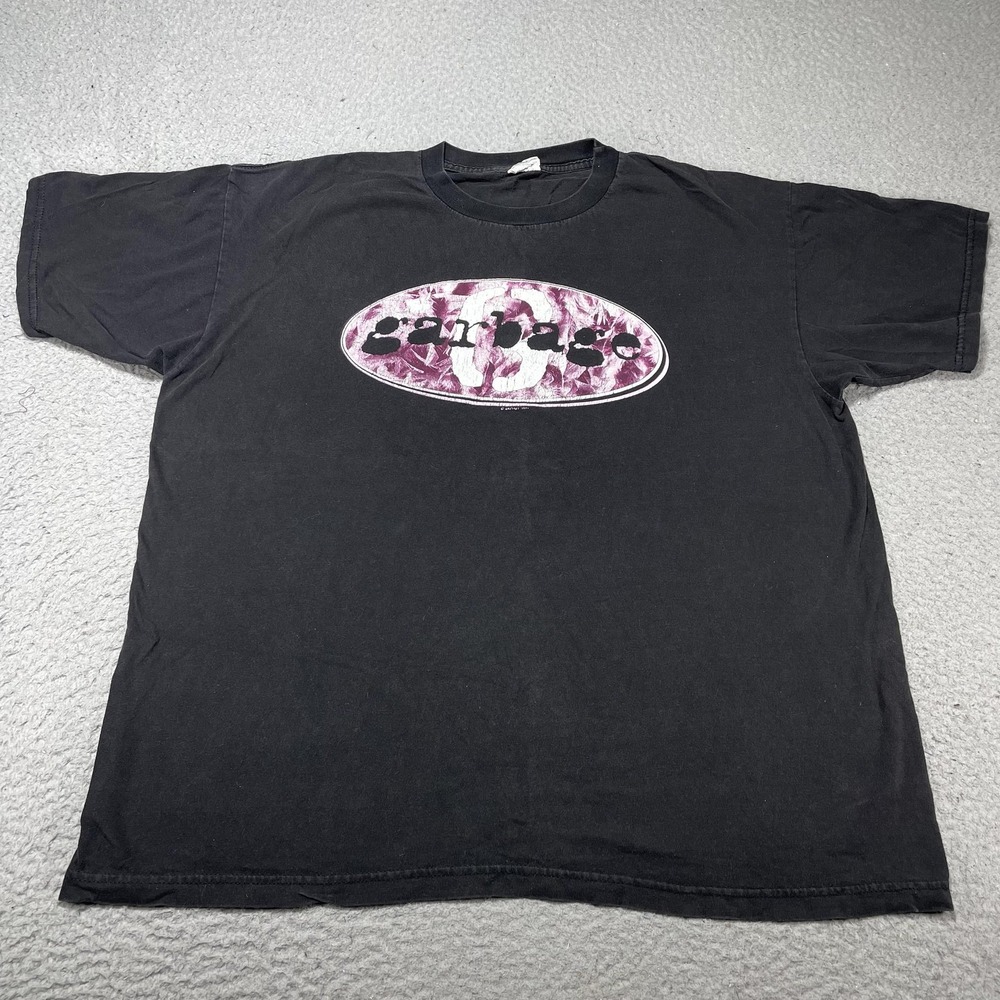 Vintage Garbage Shirt Mens XL Black Winterland Oval Logo Graphic Band Tee 90s